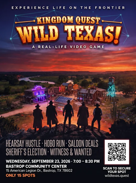 Wild Texas flyer: a movie one-sheet with a posse on the ridge at sunset